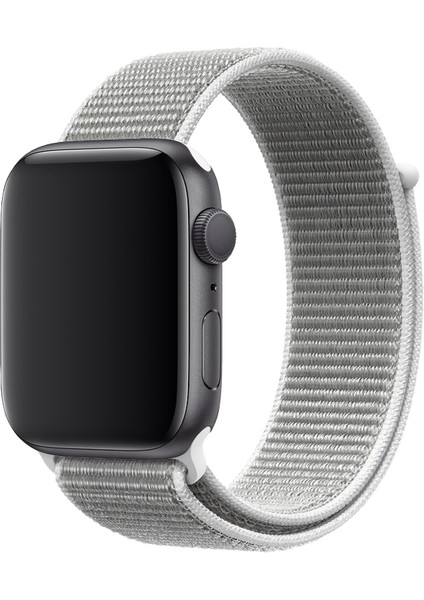 Apple Watch 44MM Uyumlu Kayış Spor Loop Kordon Beyaz-Gri fiyatları