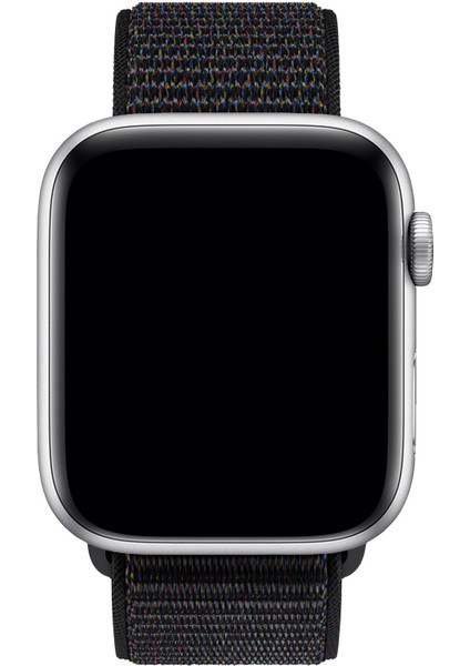 Apple Watch 44MM Uyumlu Kayış Spor Loop Kordon Kırçıllı Siyah