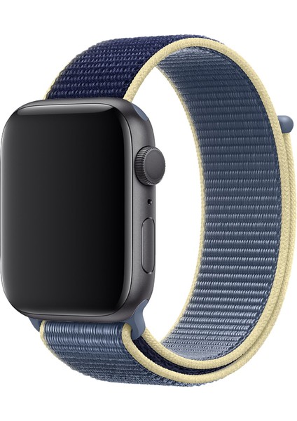 Apple Watch 38MM Uyumlu Kayış Spor Loop Kordon Alaska Mavi
