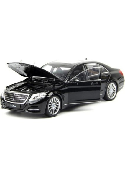 1/24 Ölçek Mercedes-Benz S Class Model Araba Lisanslı Siyah fırsatları