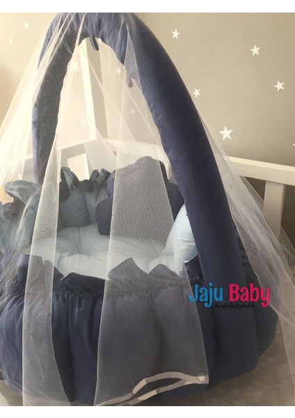 Lacivert - Mavi Tasarım Lüx Oyun Minderi Babynest Cibinlik Tül Oyuncak Aparat Set fiyatları