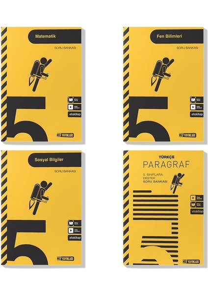 5. Sınıf Matematik Fen Sosyal Paragraf Soru Bankası Seti 2022 4 Kitap