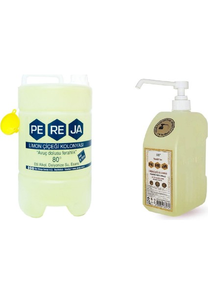 Limon Çiçeği Kolonyası 5000 ml Bidon + 1000ML Pompalı Ambalaj 80 Derece