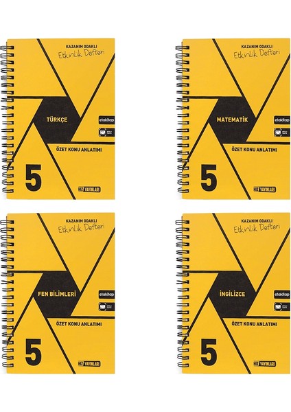 5. Sınıf Türkçe Matematik Fen İngilizce Etkinlik Defteri Seti 2022 4 Kitap