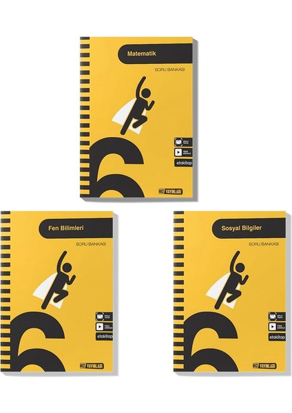 6. Sınıf Matematik Fen Sosyal Bilgiler Soru Bankası Seti 2022 3 Kitap