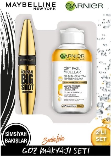 Maybelline Bigshot Ext. Black Maskara+Garnier Micellar Oil 100 ml