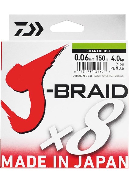 Jbraid 8b Chartreuse 150M Ip MISINA-0.10MM