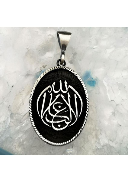 La Galibe Illallah Allah'tan Başka Galip Yoktur Yazılı Gümüş Kolye Ucu