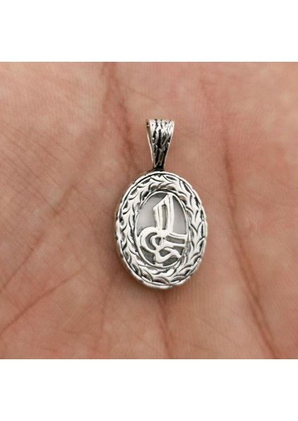 Tuğra Tasarımlı Dualı 925 Ayar Gümüş Kolye Ucu