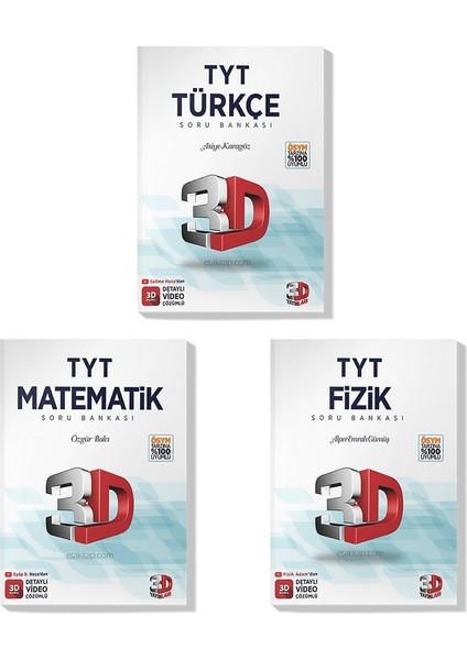 2022 TYT Türkçe Matematik Fizik Soru Bankası Seti (3 Kitap)