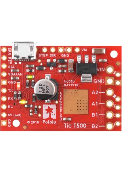 Tic T500 Step Motor Sürücü (PC-SERIAL-I2C-PWM-ANALOG)