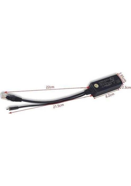 RJ45 Güç Ayırıcı - Poe Splitter Micro USB Dönüştürücü - 12W - 5V 2.4