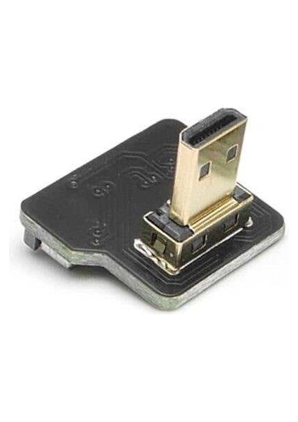 Micro HDMI Plug - Dik - Sağ (L Tipi - Dıy HDMI Kablo ile Birlikte Kullanılabilir)