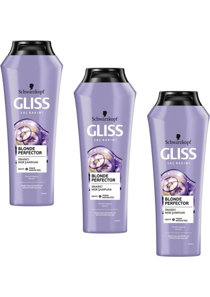 GlissBlonde Perfector Turunculaşma Karşıtı Mor Şampuan 250 ml (3 Adet)