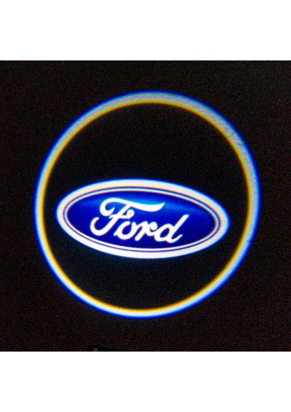 Ford Kapı Altı Pilli LED Logo Hd Lens Karanlık ve Mesafe Sensörlü LED Işıklı Lamba