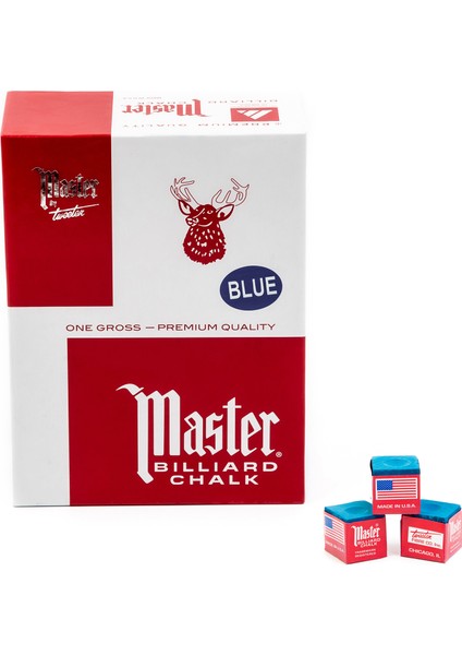 Master 144 Lü Bilardo Tebeşiri Mavi