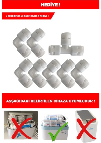 Ihlas Aura Cebilon Plus Uyumlu Su Arıtma Cihazı 12 Inç Inline 5'li Membranlı Filtre Seti