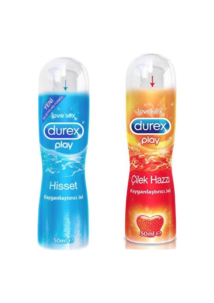 Çilek Aromalı 50 ml + Durex Play Su Bazlı 50 ml