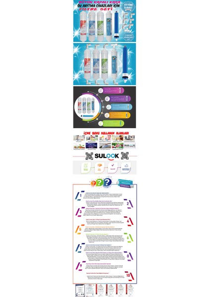 Inline Kapalı Kasa Tüm Su Arıtma Cihazlarına Uyumlu 5'li Filtre Takımı
