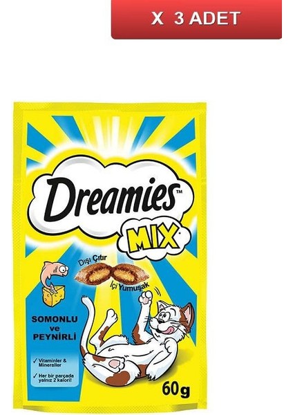 Kedi Ödülü Mix Somonlu Tavuklu Peynirli 60 gr (3 Adet)