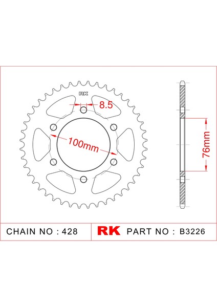 Yamaha YZF-R 125 ABS RK Çelik Arka Dişli B3226-48 (2015-2018) fiyatları