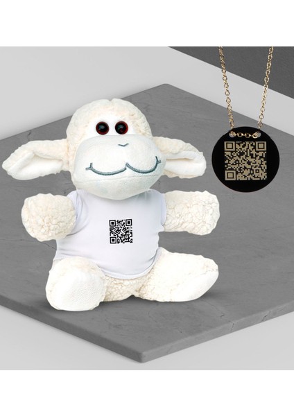 Kişiye Özel Videolu Qr Kod Kolye Peluş Kuzucuk Set
