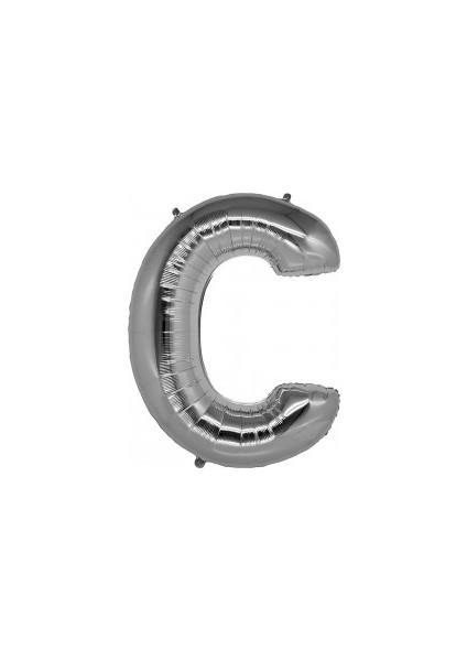 C Harfi Gümüş Renk Folyo Balon 100 cm