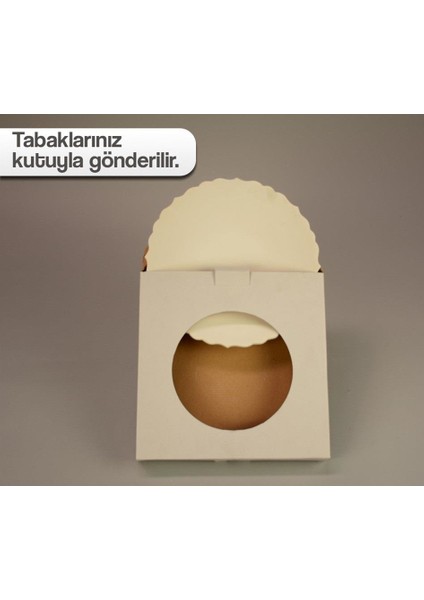 Lenger Tabak Rolyefli Kutulu  Seramik Bisküvi 30 cm