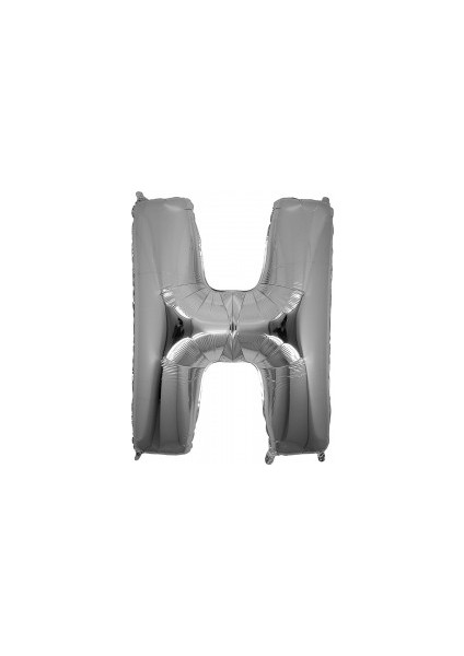 H Harfi Gümüş Renk Folyo Balon 100 cm
