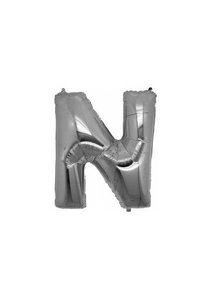 N Harfi Gümüş Renk Folyo Balon 100 cm