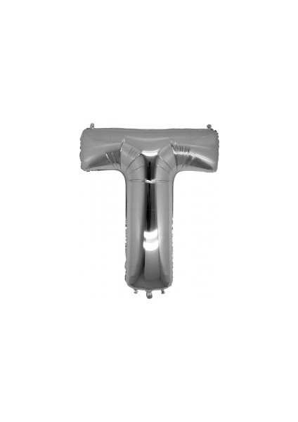 T Harfi Gümüş Renk Folyo Balon 100 cm