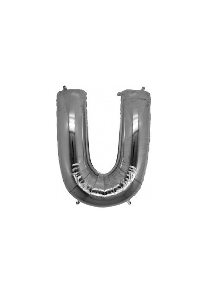 U Harfi Gümüş Renk Folyo Balon 100 cm