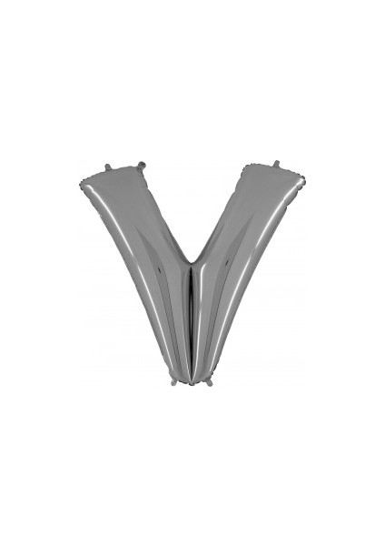V Harfi Gümüş Renk Folyo Balon 100 cm
