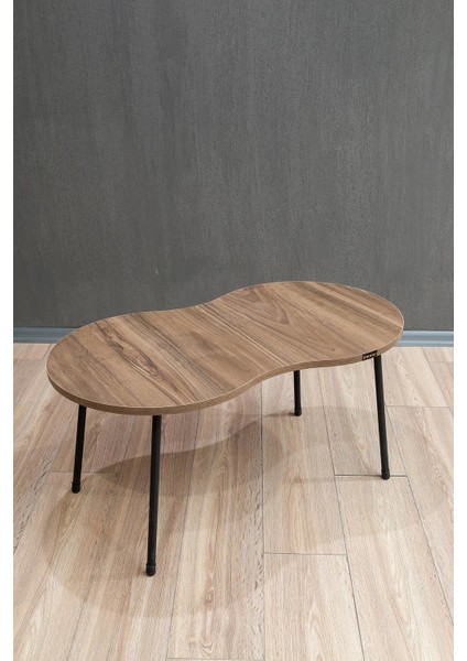 Londra Metal Ayaklı Orta Sehpa Orta Masa - Ceviz / Ceviz