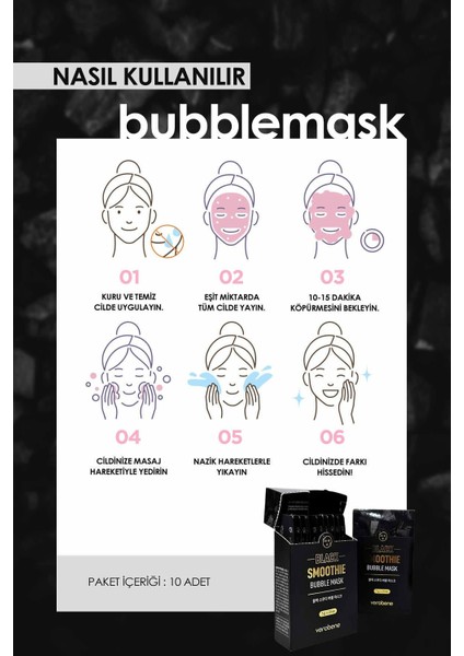 Köpüren Siyah Nokta ve Gözenek Maskesi Black Smoothie Bubble Mask