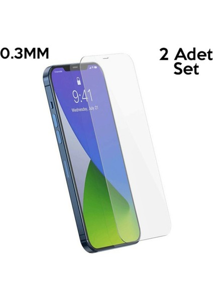 Apple iPhone 12-12 Pro 6.1 0.3mm 2 Adet Set Full Tempered Cam Ekran Koruyucu