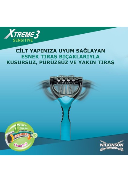 Xtreme 3 Sensitive 8+4 Üç Bıçaklı Kullan At Tıraş Bıçağı 2 Paket