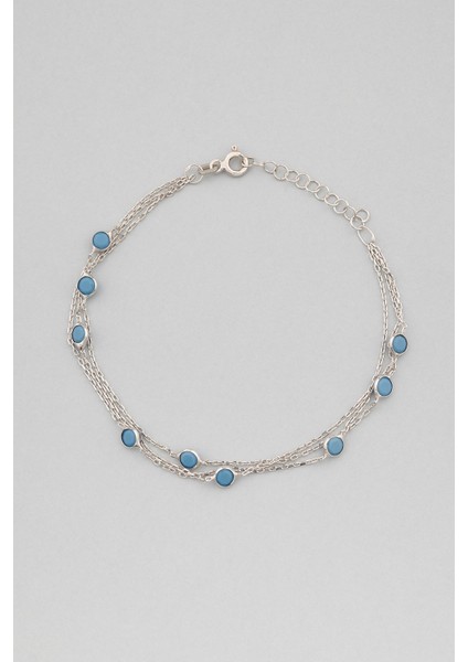 So Chıc Tektaş 3 Lü 18 Ayar Beyaz Altın Kaplama Gümüş Bileklik