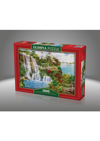 Beautiful Views The With A Waterfall 1000 Parça Puzzle