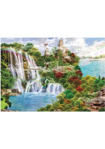 Beautiful Views The With A Waterfall 1000 Parça Puzzle