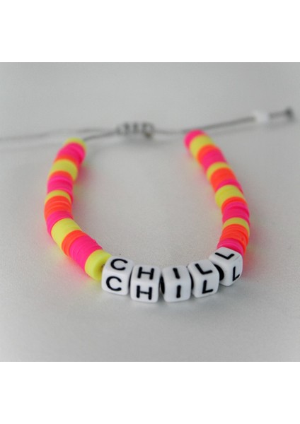 Fimo Bileklik Chill Yazılı