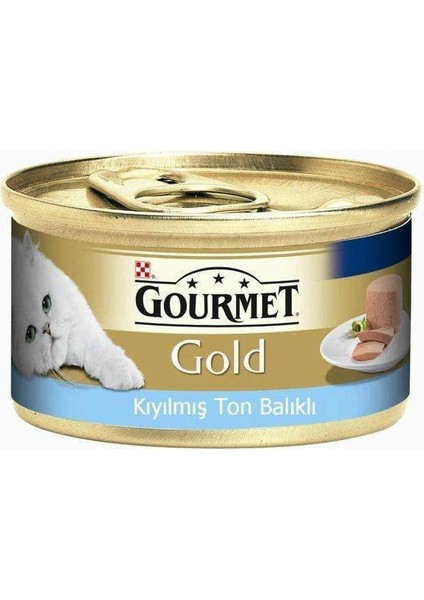 Gold Kıyılmış Ton Balıklı Konserve Yetişkin Kedi Maması 12 x 85 Gram