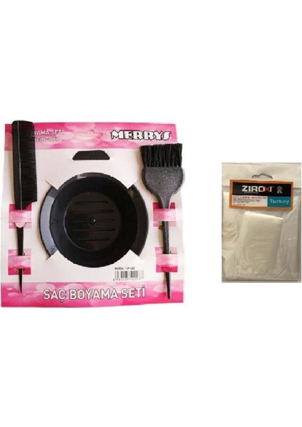 Saç Boyama Seti (Boya Fırçası + Boya Tası + Krepe Tarak + Boya Önlüğü + Boya Eldiveni