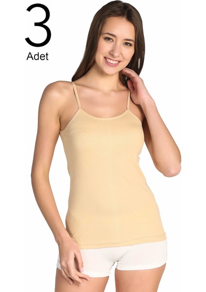 Kadın Karışık Renk 3'lü Paket Ip Askılı Atlet ELF568T0135CCM3