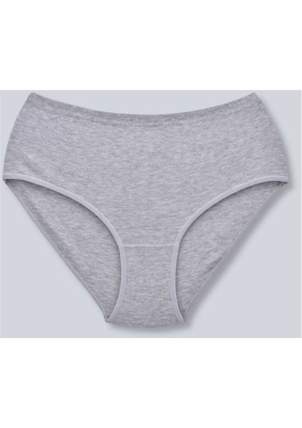 Kadın Gri 6'lı Paket Pamuklu Ribana Bato Külot 0922