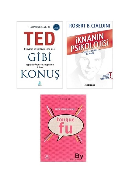 Ted Gibi Konuş + Iknanın Psikolojisi + Tongue Fu Sözlü Dövüş Sanatı / 3 Kitap Set