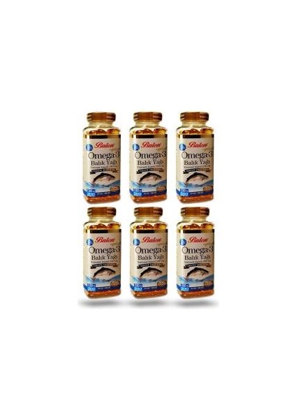 6 Kutu Balen Omega3 Omega 3 Balık Yağı 200 Kapsül x 1380 Mg x 6