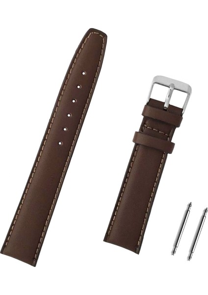 Koyu Kahverengi Hakiki Deri Saat Kordonu Kayış 12mm
