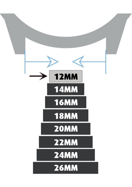 12MM Siyah Hakiki Deri Saat Kordonu Kayış