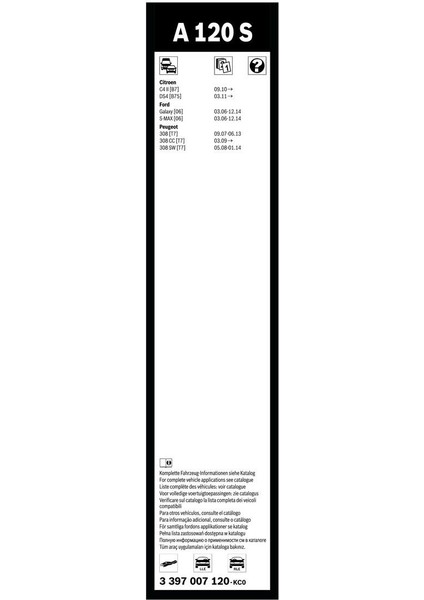 Aerotwin Silecek Seti - [750/650 mm] Ds (Citroen) Ds4 (2015 - 2021) [B75]- A 120 S